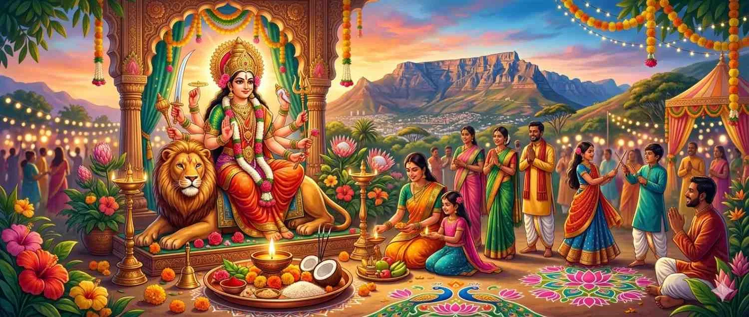 Sharadiya Durga Navratri 2026 South Africa Guide: Dates, Day-Wise Puja Vidhi, Mantras, Colors, Fasting Rules &amp; Complete Devotional Celebration for Indian Families in South Africa — Navratri