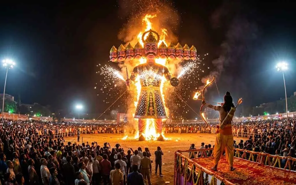 Dussehra 2026: Ravana Dahan Timings in Major Indian Cities, Vijayadashami Muhurat, Date, Story & Complete Celebration Guide — Navratri