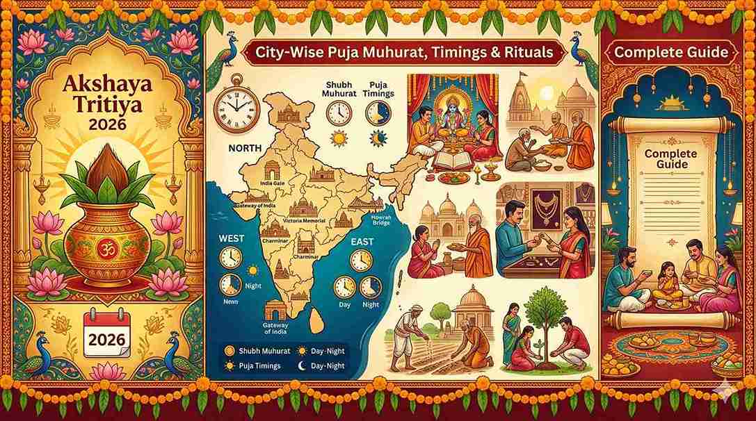 Akshaya Tritiya 2026 in India – Date, City-Wise Puja Muhurat, Timings & Rituals | Complete Guide