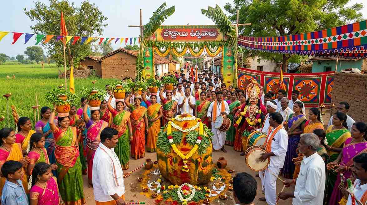 బొడ్రాయి పండుగ తెలంగాణలో: గ్రామదేవత భక్తి, జానపద సంప్రదాయాలు, ఆచారాలు & సాంస్కృతిక గైడ్ — పండుగలు