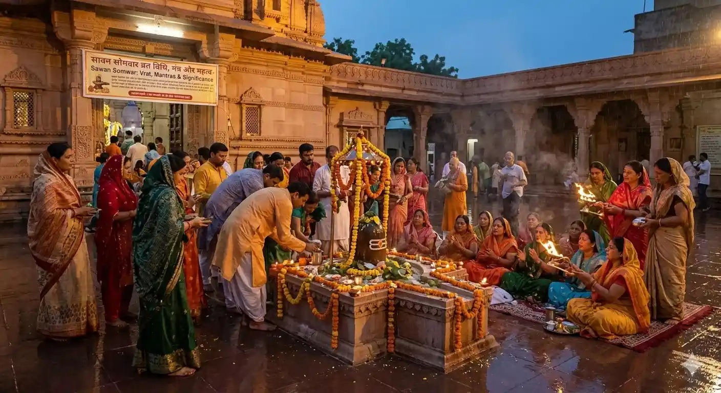 Sawan Somwar 2026: 4 Mondays, Vrat Vidhi & Mantras | HinduTone — Festivals