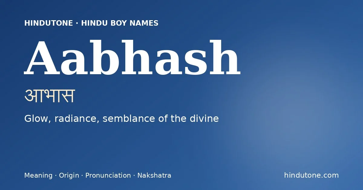 Aabhash — Hindu Boy Names with A