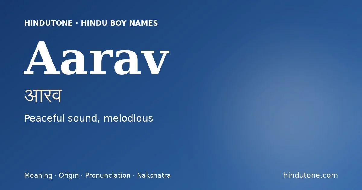 Aarav — Hindu Boy Names with A