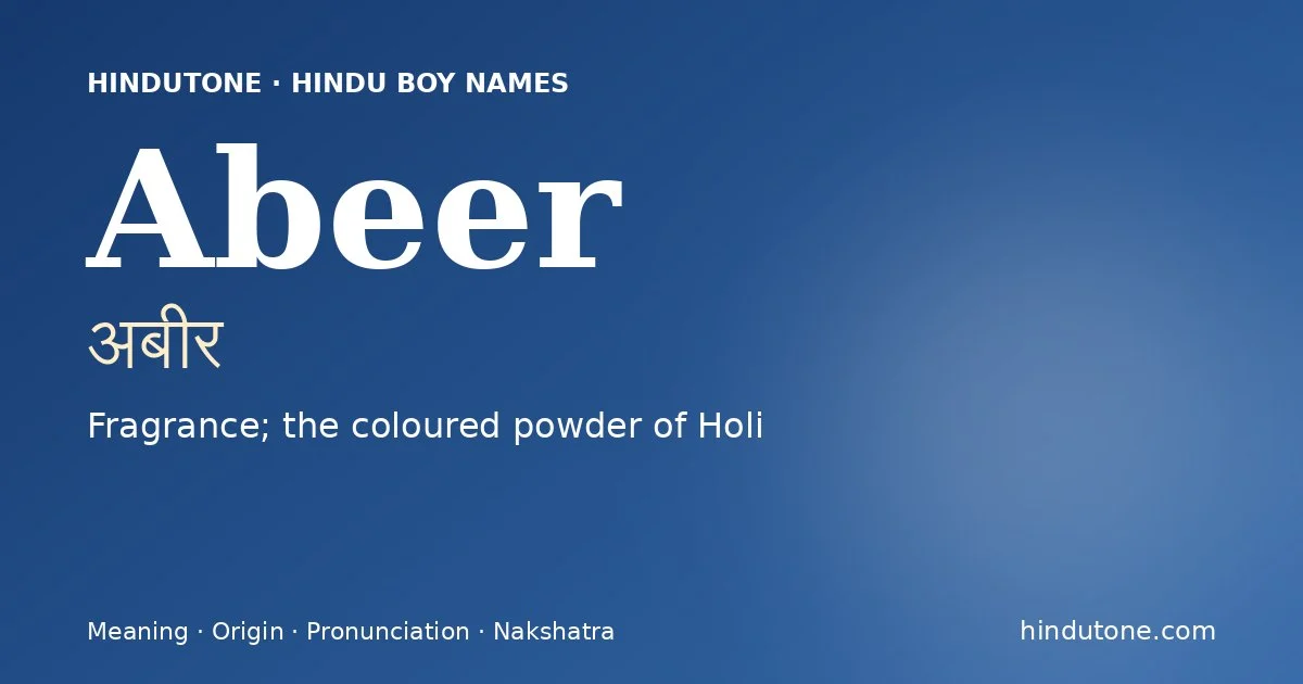 Abeer — Hindu Boy Names with A