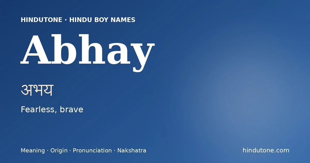Abhay — Hindu Boy Names with A