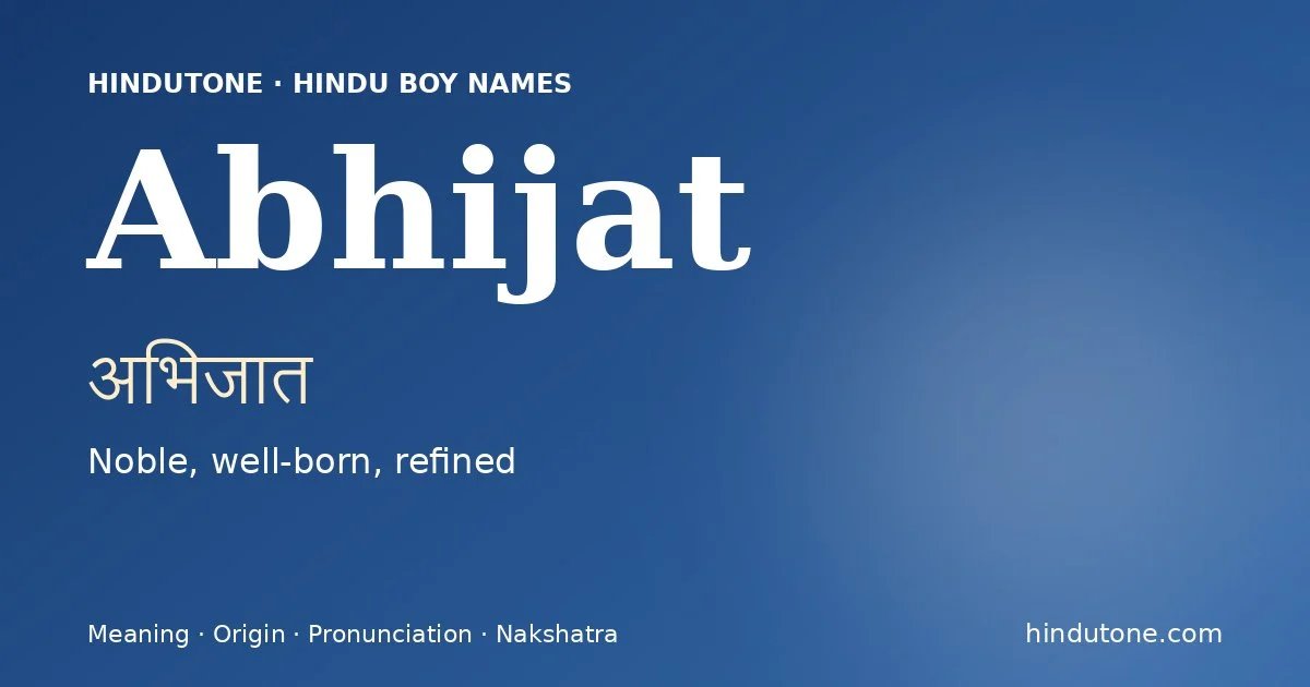 Abhijat — Hindu Boy Names with A