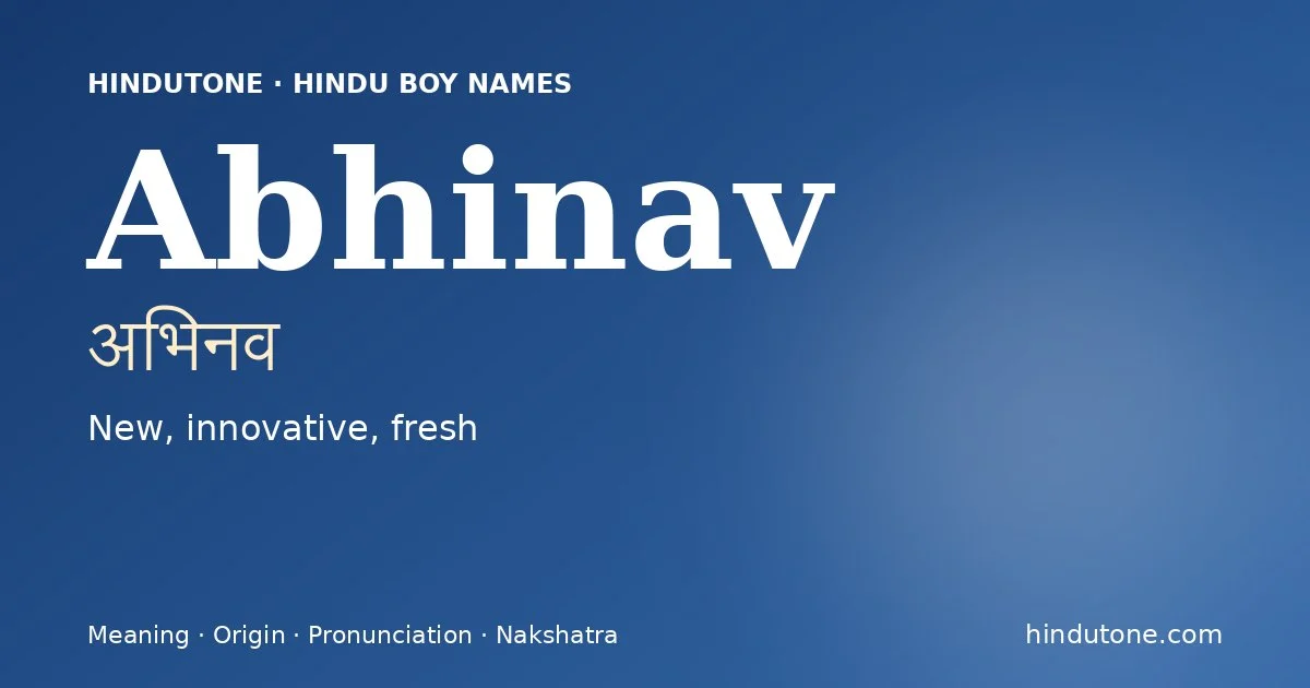 Abhinav — Hindu Boy Names with A