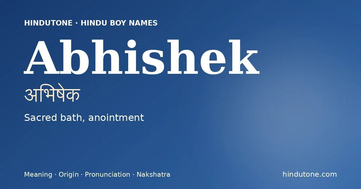 Abhishek — Hindu Boy Names with A