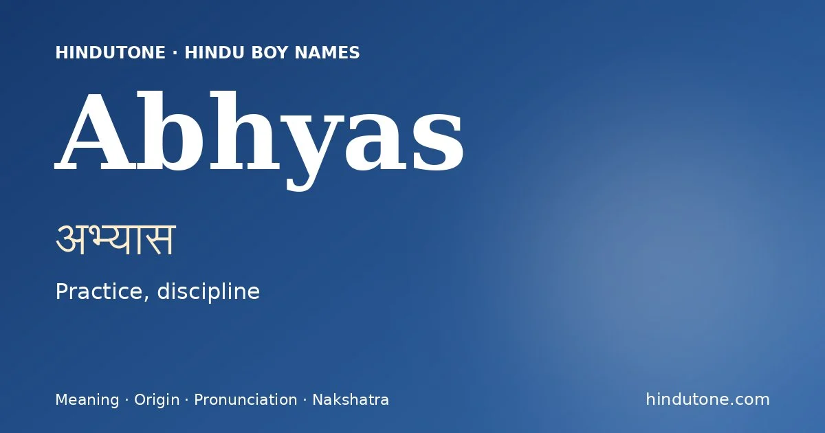 Abhyas — Hindu Boy Names with A