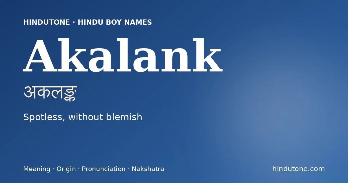 Akalank — Hindu Boy Names with A