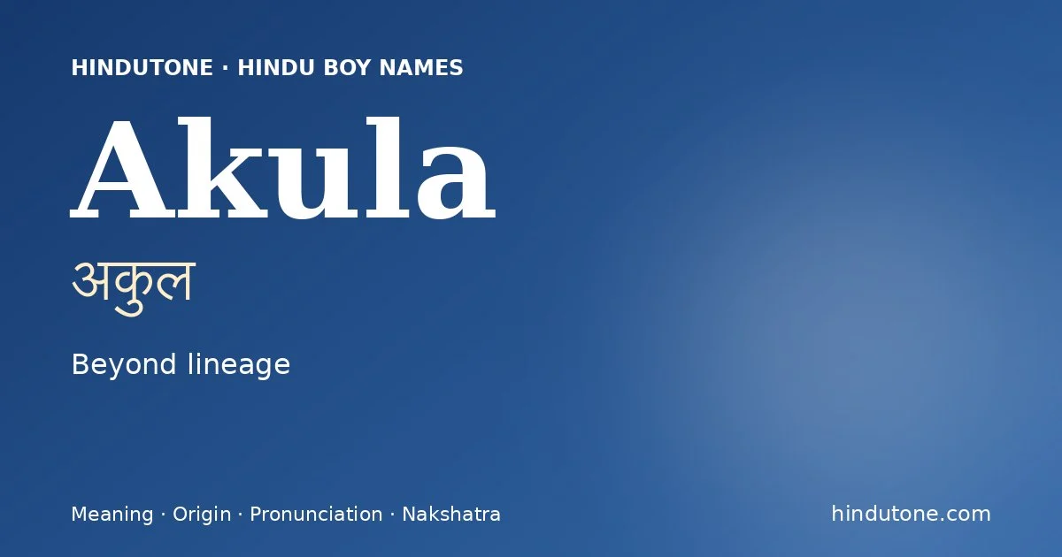 Akula — Hindu Boy Names with A