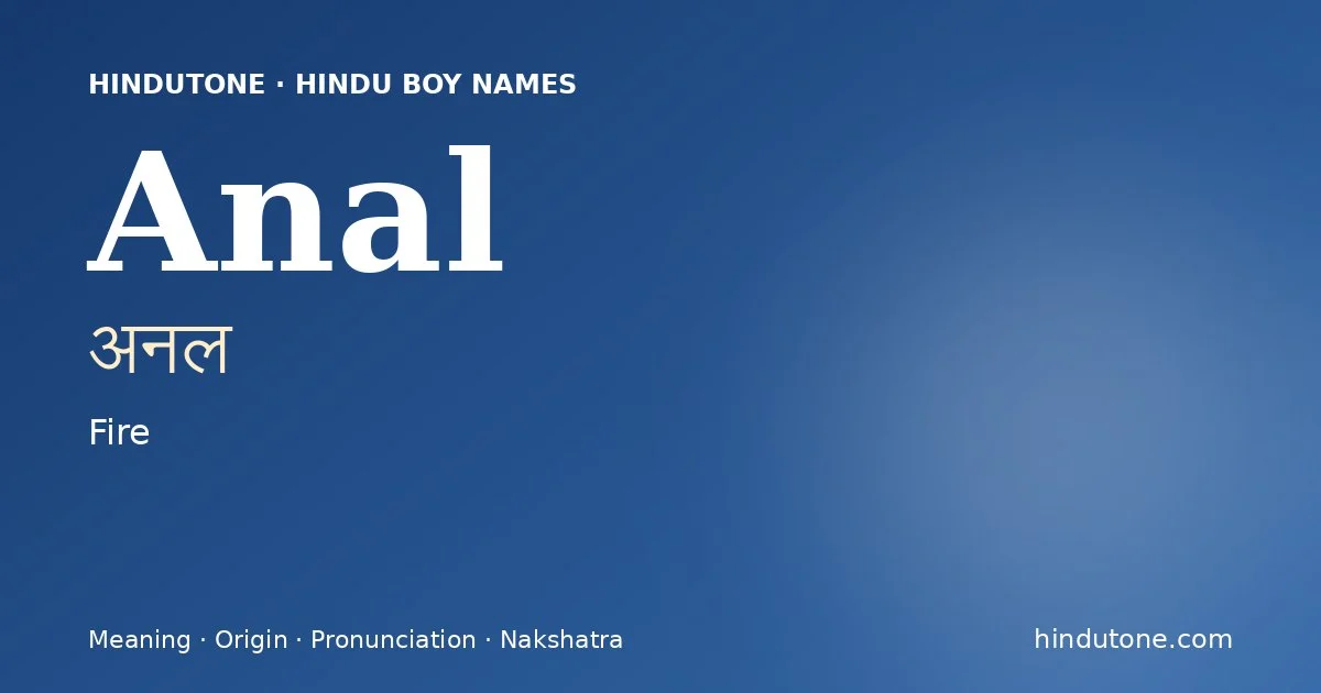 Anal — Hindu Boy Names with A