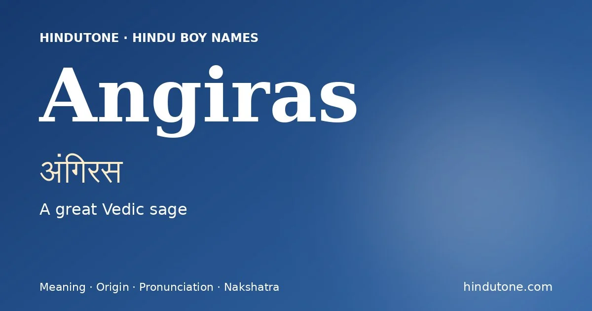 Angiras — Hindu Boy Names with A