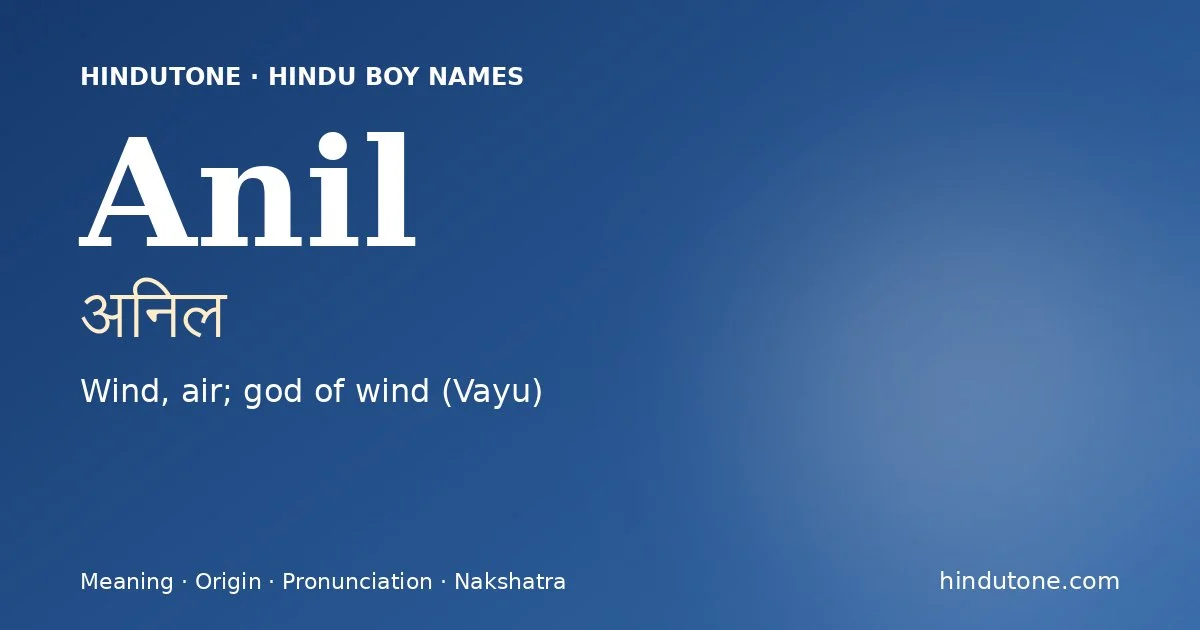 Anil — Hindu Boy Names with A