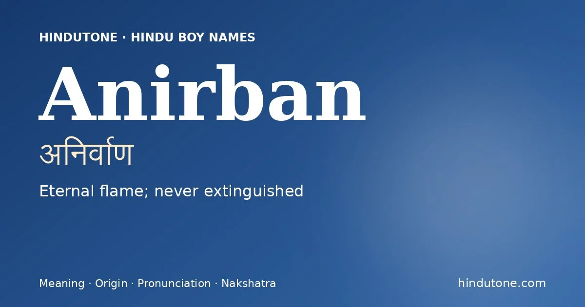 Anirban — Hindu Boy Names with A