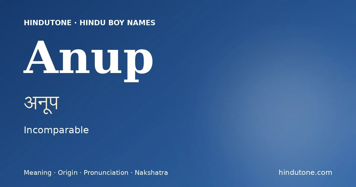 Anup — Hindu Boy Names with A