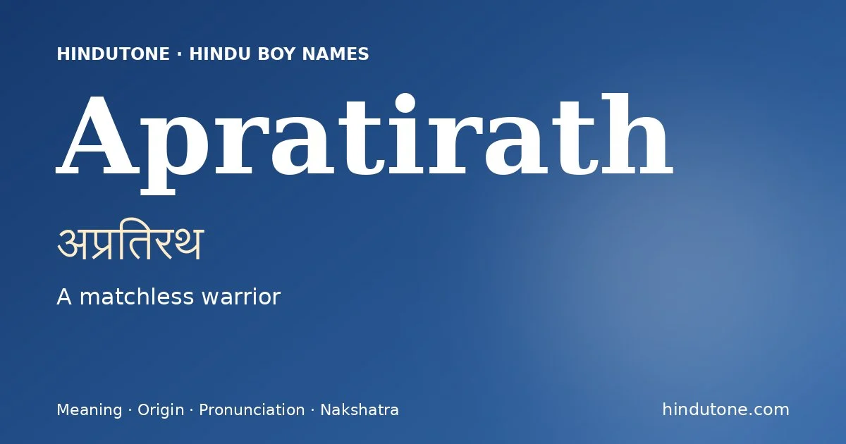 Apratirath — Hindu Boy Names with A