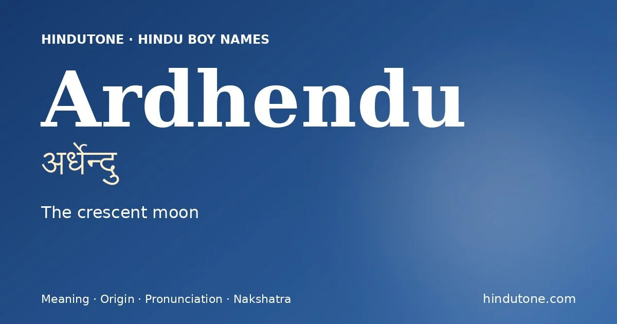 Ardhendu — Hindu Boy Names with A