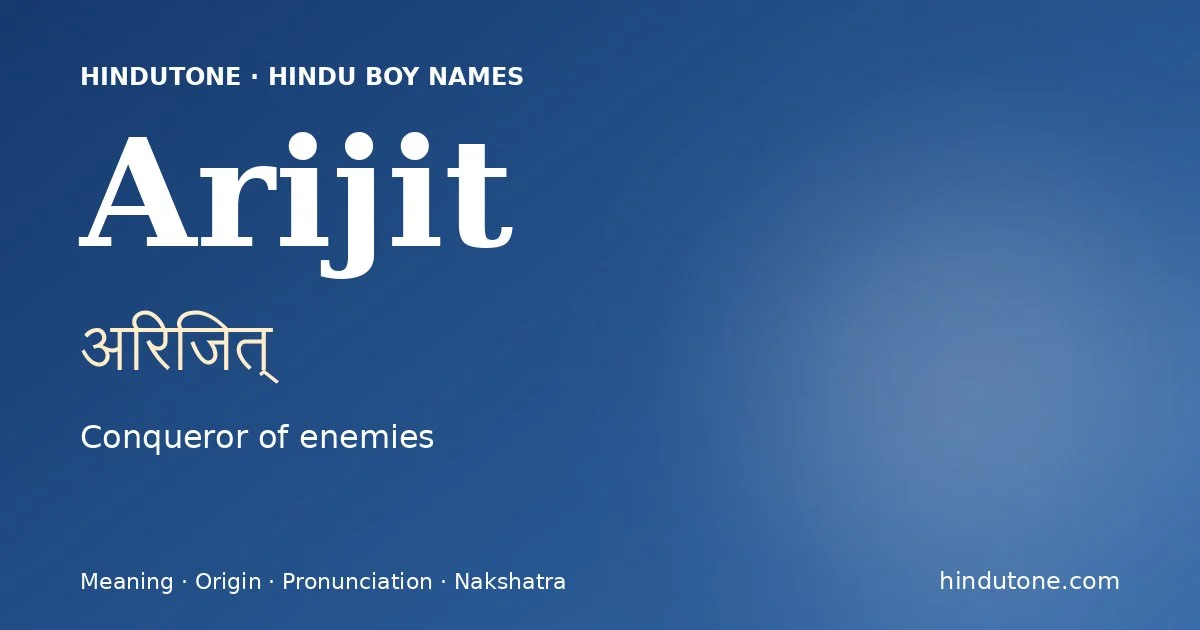Arijit — Hindu Boy Names with A