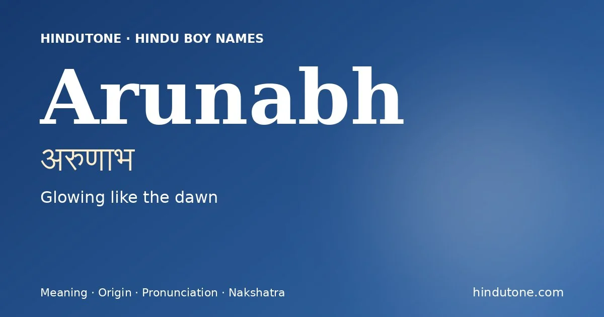 Arunabh — Hindu Boy Names with A