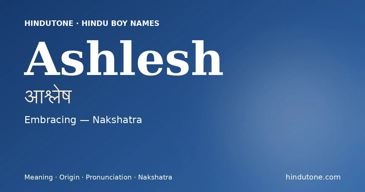 Ashlesh — Hindu Boy Names with A