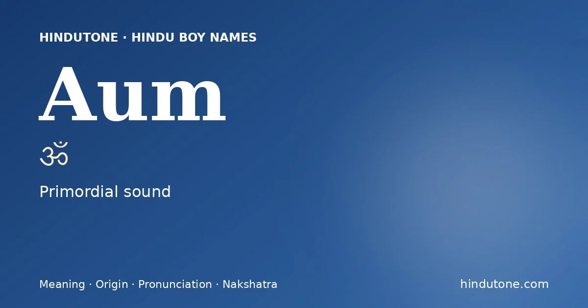 Aum — Hindu Boy Names with A