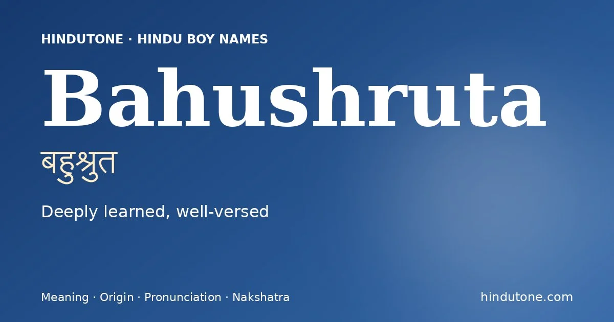 Bahushruta — Hindu Boy Names with B