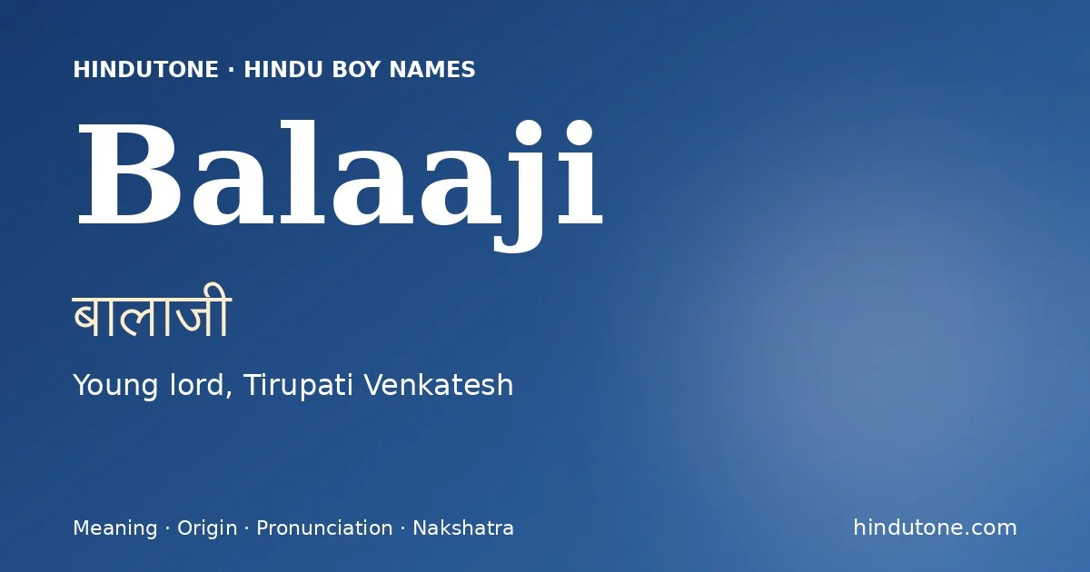 Balaaji — Hindu Boy Names with B