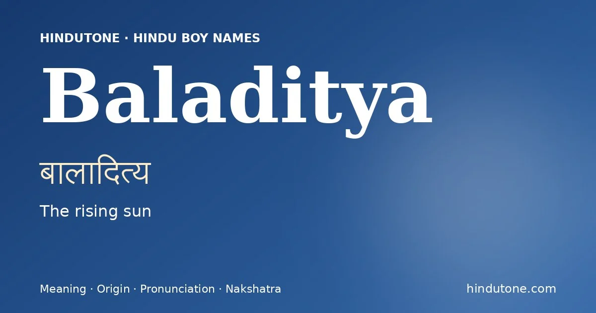 Baladitya — Hindu Boy Names with B