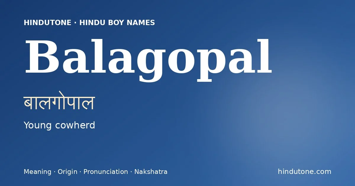 Balagopal — Hindu Boy Names with B