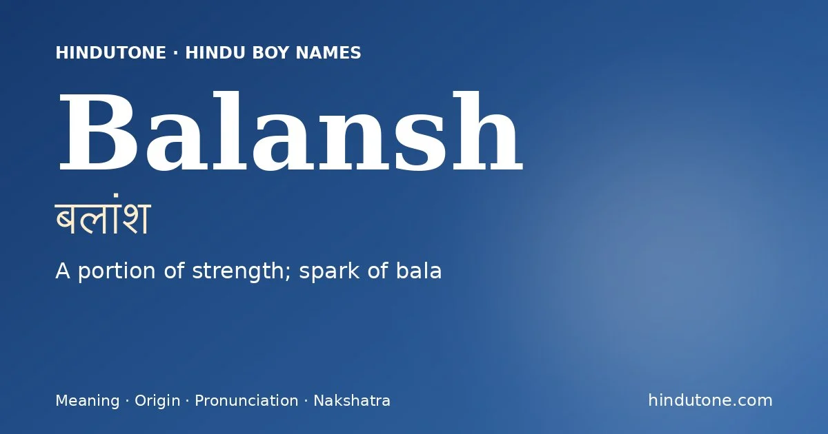Balansh — Hindu Boy Names with B