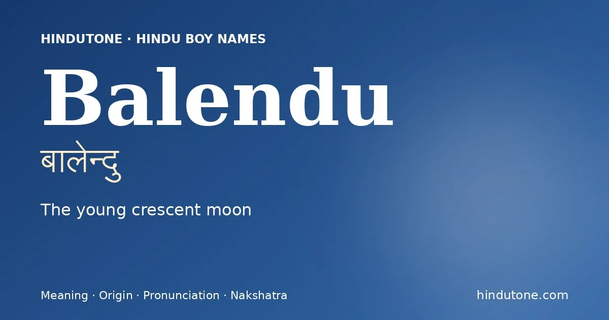 Balendu — Hindu Boy Names with B