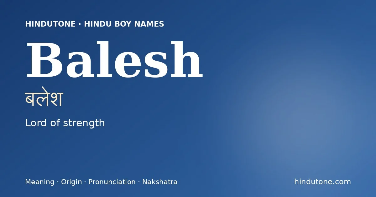 Balesh — Hindu Boy Names with B