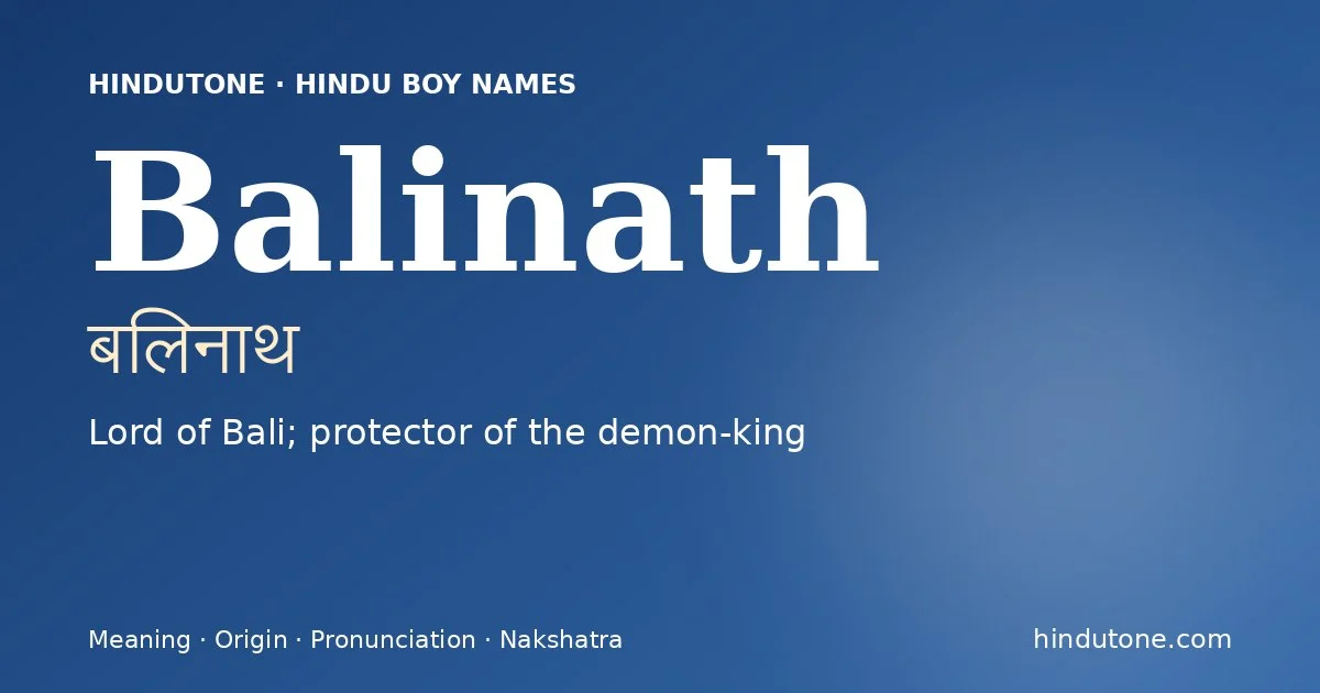 Balinath — Hindu Boy Names with B