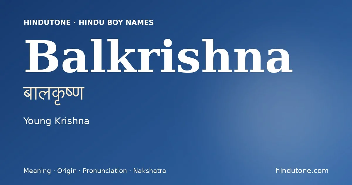Balkrishna — Hindu Boy Names with B