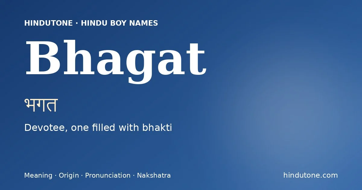 Bhagat — Hindu Boy Names with B