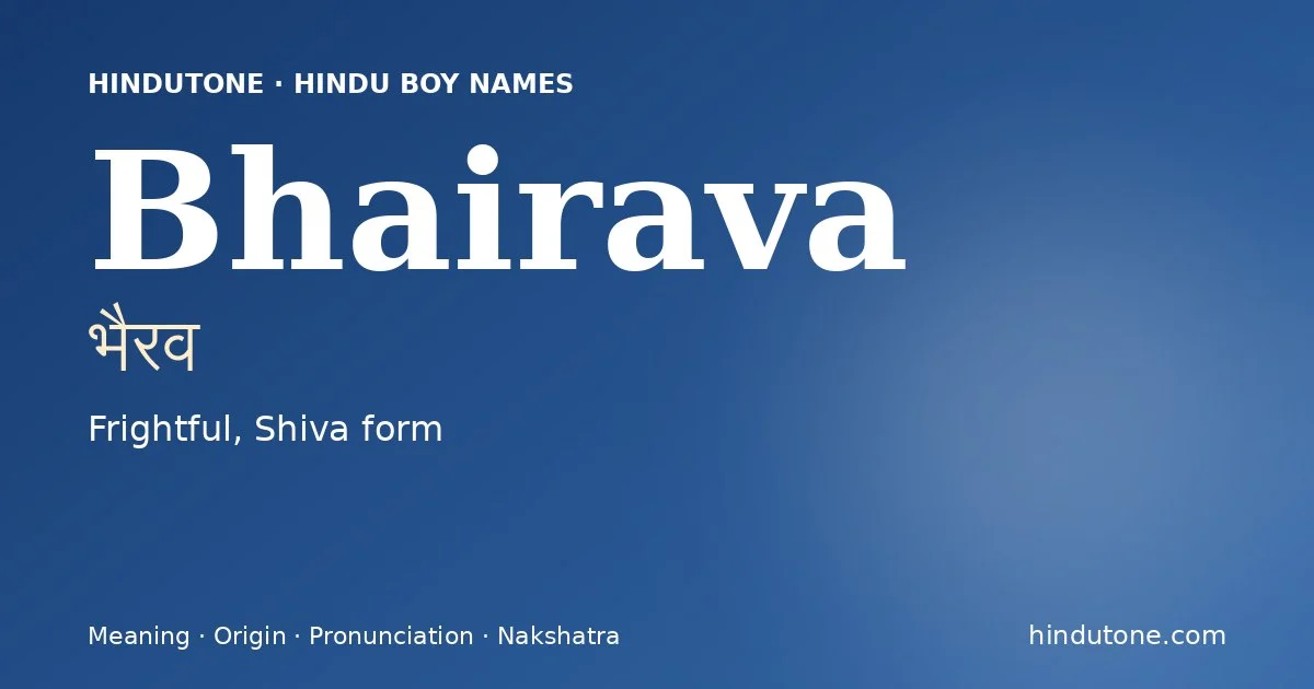 Bhairava — Hindu Boy Names with B