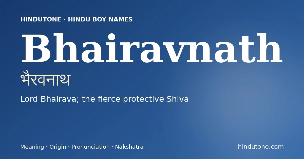 Bhairavnath — Hindu Boy Names with B