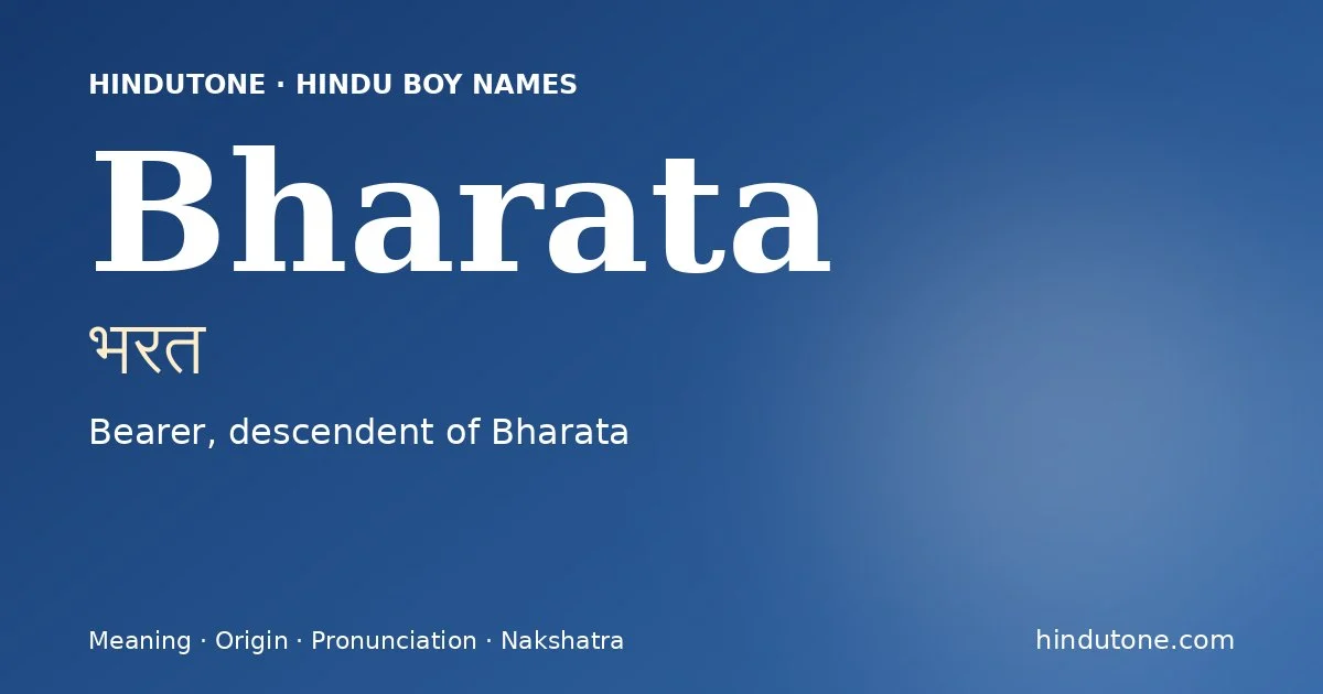 Bharata — Hindu Boy Names with B