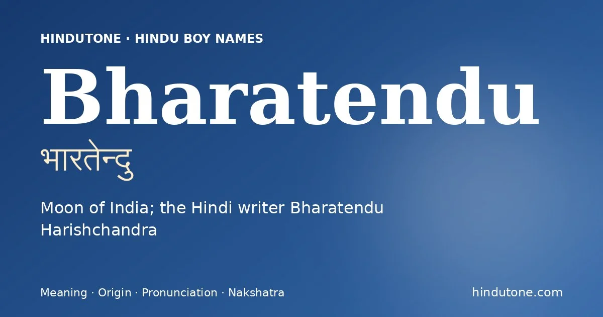 Bharatendu — Hindu Boy Names with B