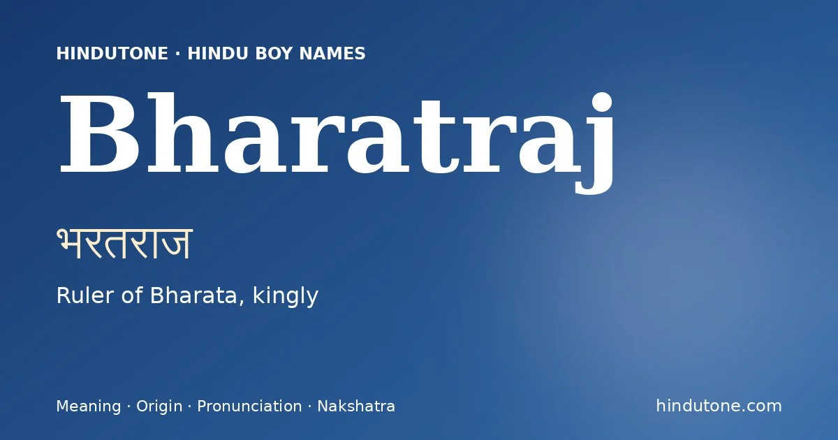 Bharatraj — Hindu Boy Names with B