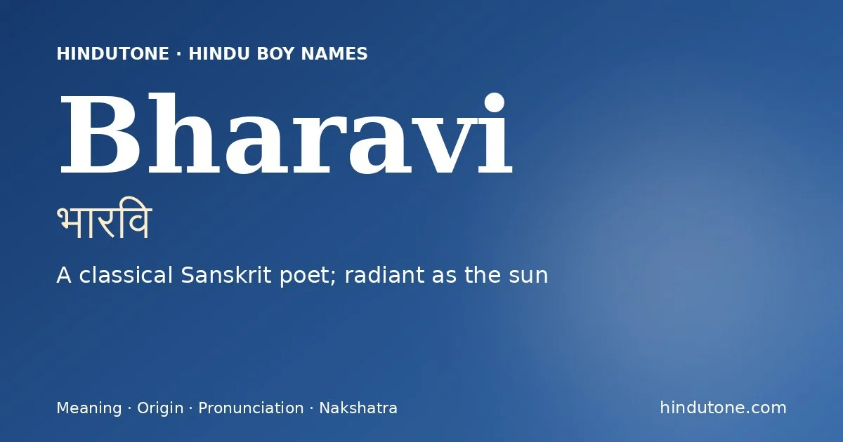 Bharavi — Hindu Boy Names with B