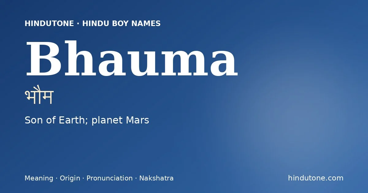 Bhauma — Hindu Boy Names with B