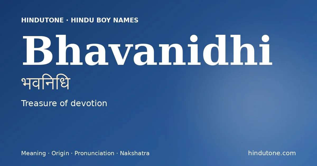 Bhavanidhi — Hindu Boy Names with B