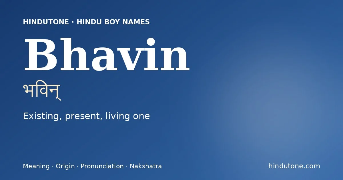 Bhavin — Hindu Boy Names with B