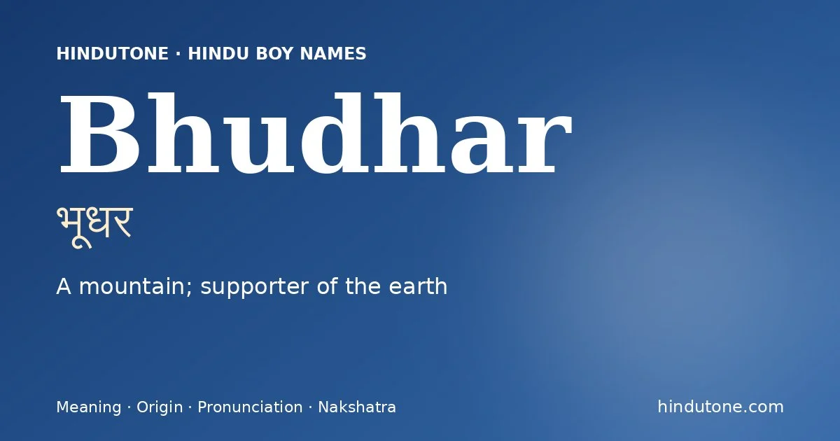 Bhudhar — Hindu Boy Names with B