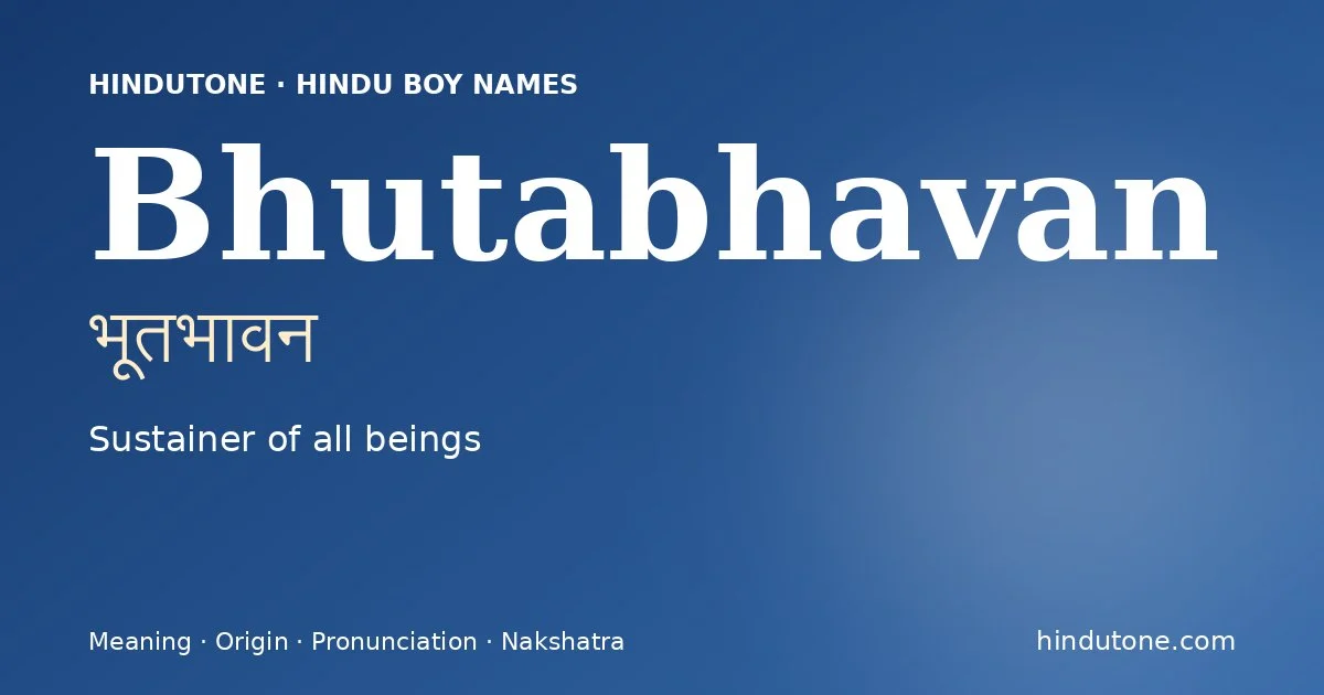 Bhutabhavan — Hindu Boy Names with B