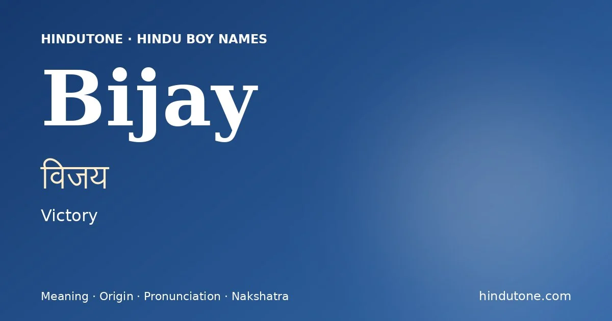 Bijay — Hindu Boy Names with B