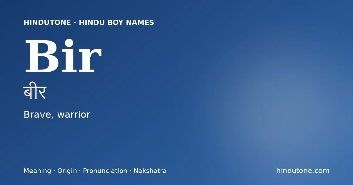 Bir — Hindu Boy Names with B