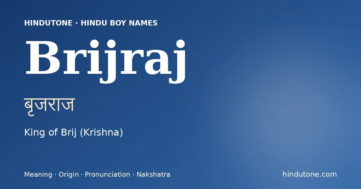 Brijraj — Hindu Boy Names with B